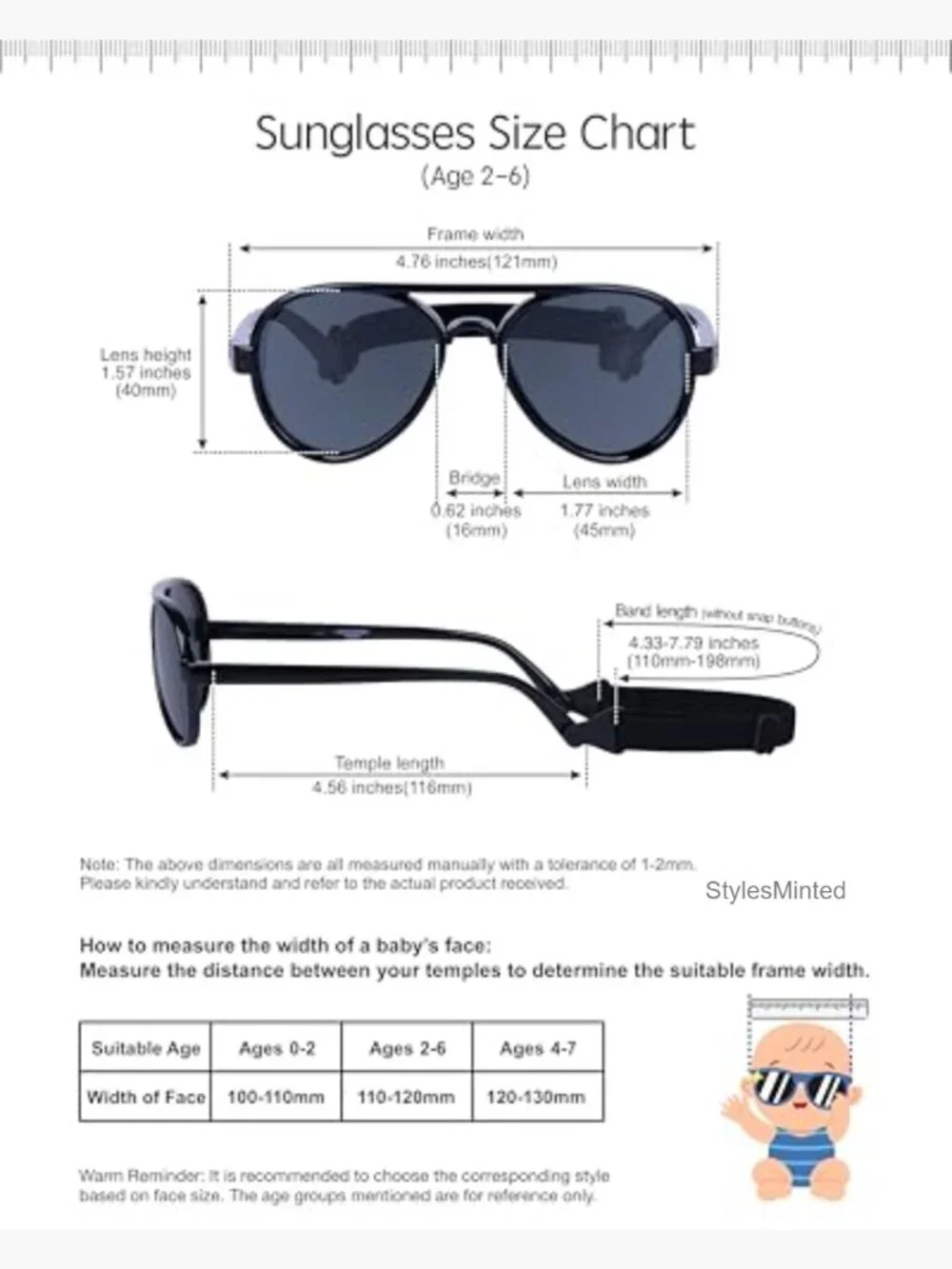 Infant Aviator Sunglasses with Strap Polarized UV Protection Flexible Pilot for